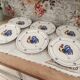 Set of 6 flat plates in earthenware with rooster design.