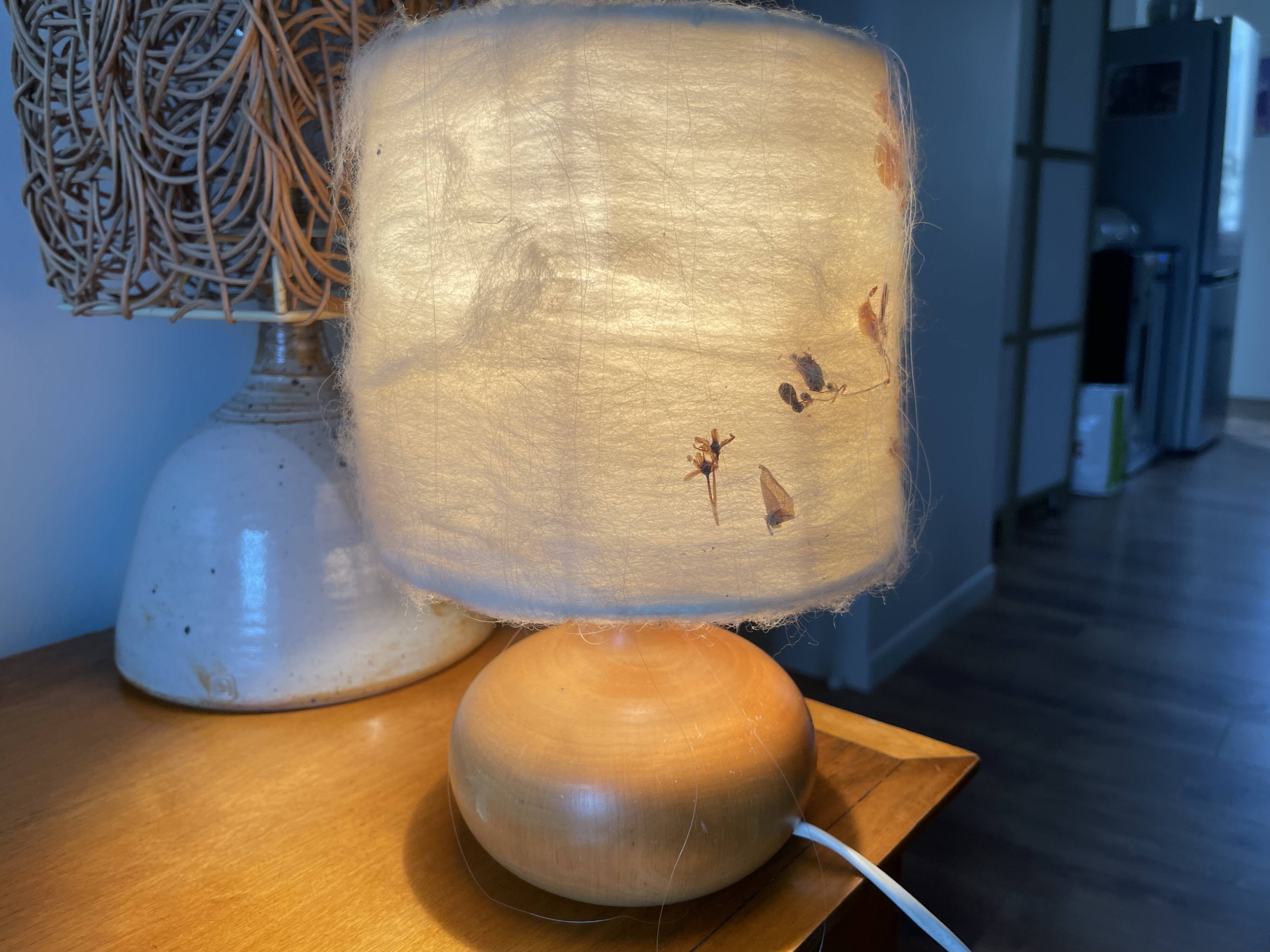 1970s wooden ball lamp