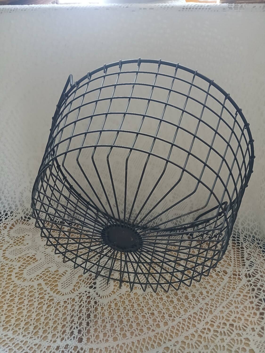 Black metal basket