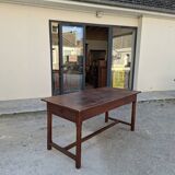 Rustic monastery farmhouse table, antique, 19th century, made of walnut.