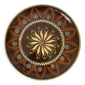 Alsatian plate in glazed clay