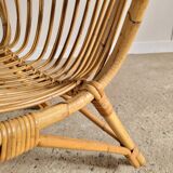 Fauteuil en rotin vintage