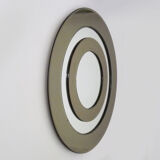 Beveled mirror round smoked glass with 2 shades, Italy