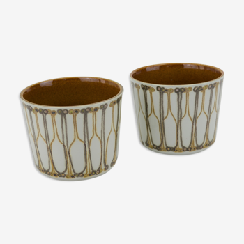 Pair of earthenware pot covers from Ellen Malmer's Baca series for Royal Copenhagen