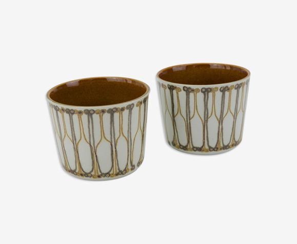 Paire de cache-pots en faïence de la série Baca de Ellen Malmer pour Royal Copenhagen