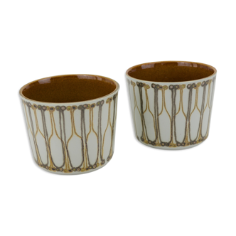 Pair of earthenware pot covers from Ellen Malmer's Baca series for Royal Copenhagen