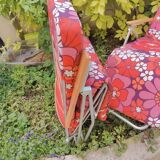 2 vintage floral deckchairs