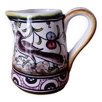 Small hand-painted artisanal ceramic milk jug Portugal