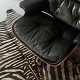 Genuine zebra print skin rug