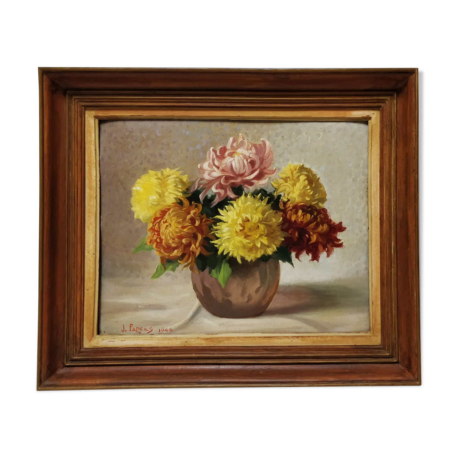 Peinture bouquet de fleurs encadrée