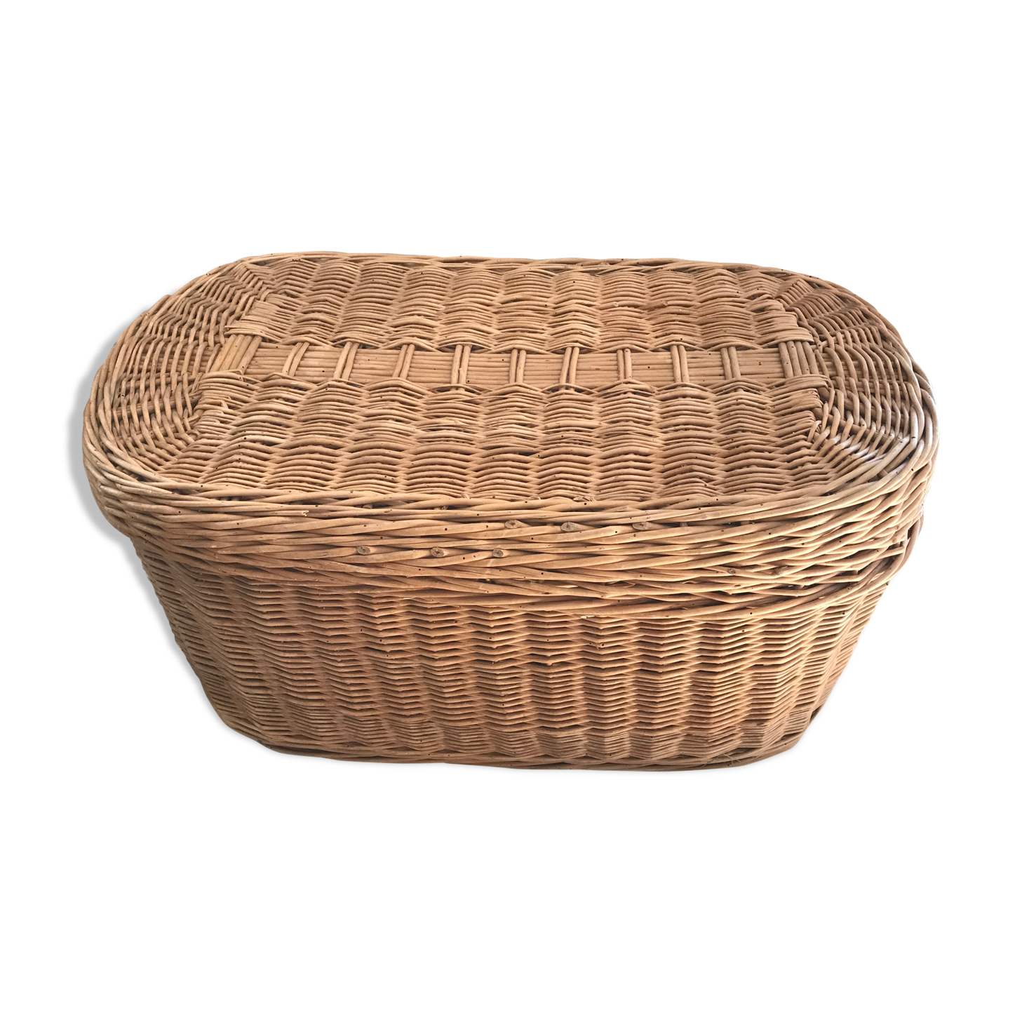 Vintage wicker chest 85 cm