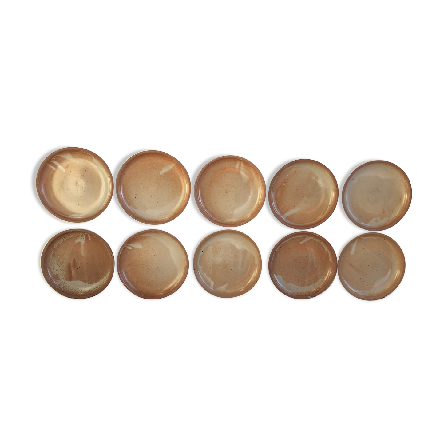 10 small plates made of vintage sandstone