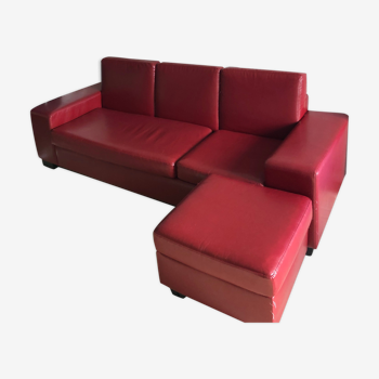 Sofa with pouf