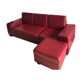Sofa with pouf
