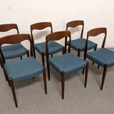 Set of 6 Danish teak chairs from the 60s/70s