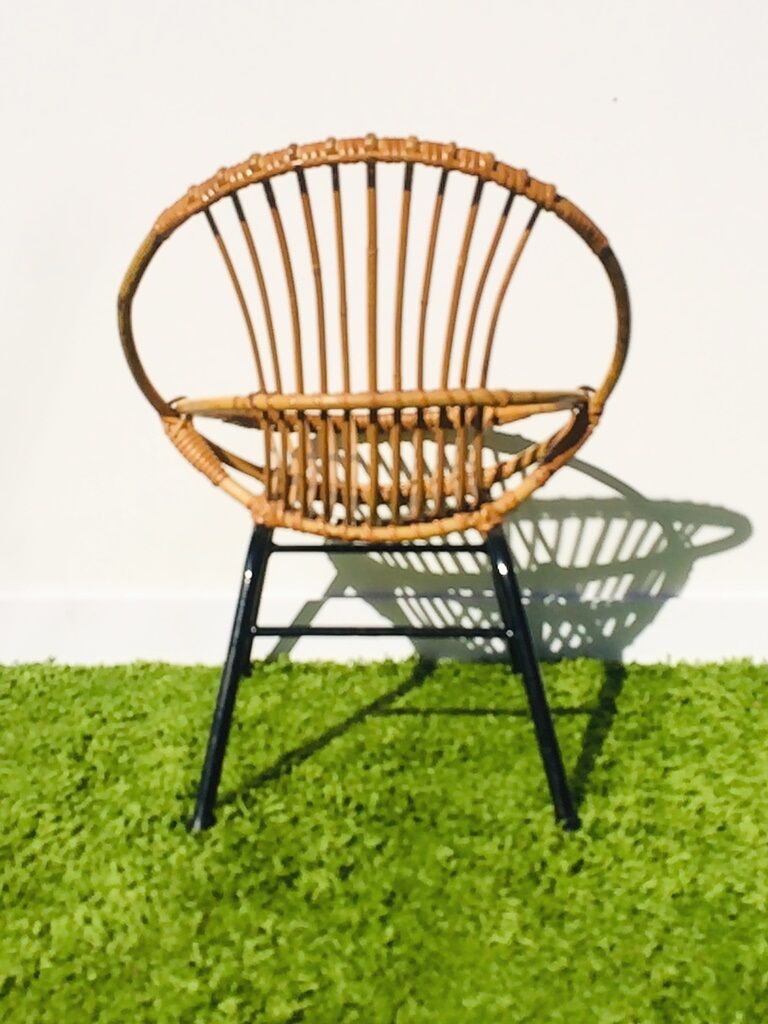 Vintage 60s rattan child chair