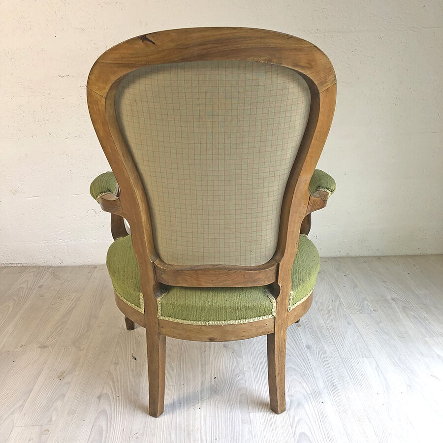 Green Voltaire armchair 19th century