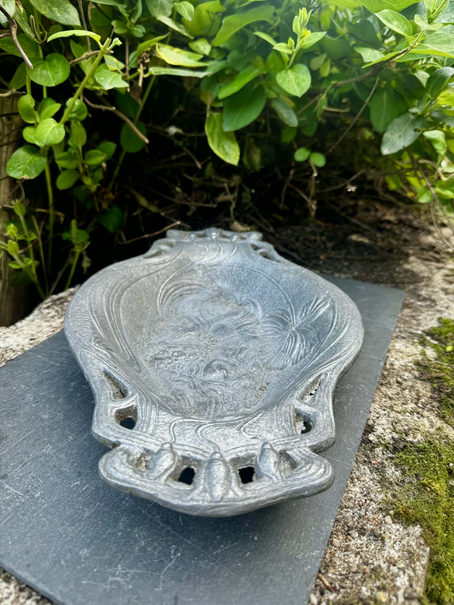 Large silver Art Nouveau fruit bowl