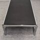 Table basse moderniste en ardoise et métal chromé, Italie vers 1970