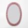 Italian oval mirror in brass and pink blown Murano glass