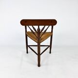 Dutch Antique Oak and Rush Chair, 1930s
