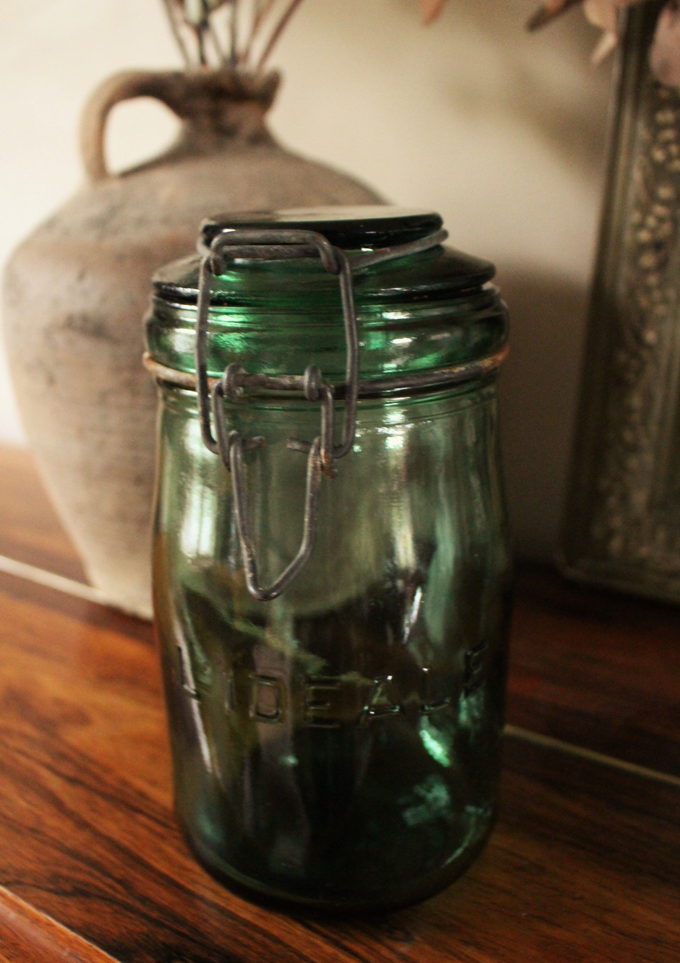 Ideal Green Glass Jar 1L