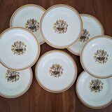 Antique Creil and Montereau Earthenware Dessert Plates, Eye Pattern