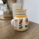 Small vintage ceramic jug signed – hand-painted floral decoration – 13 cm