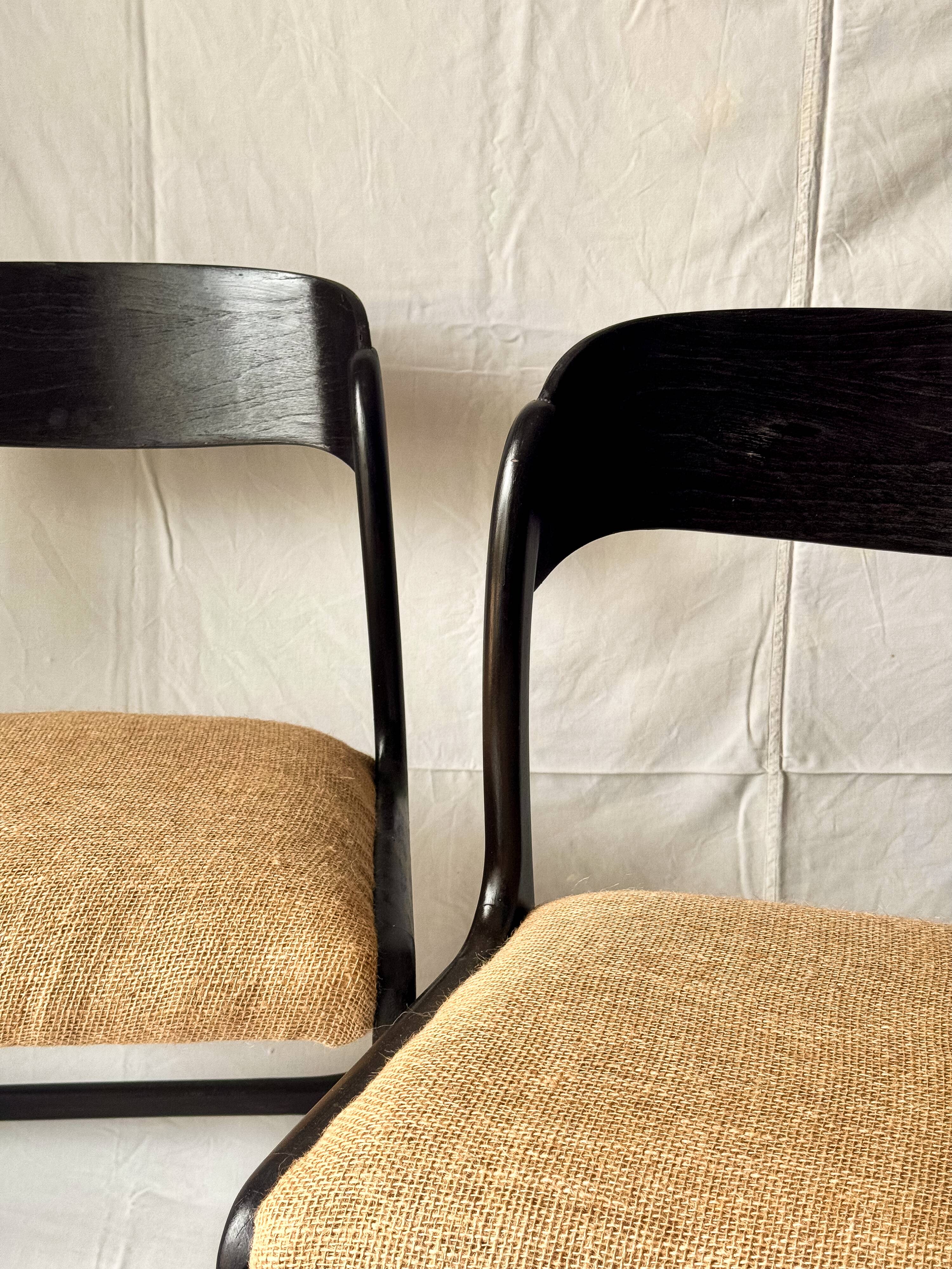 Set of 3 "sledge" chairs by Baumann