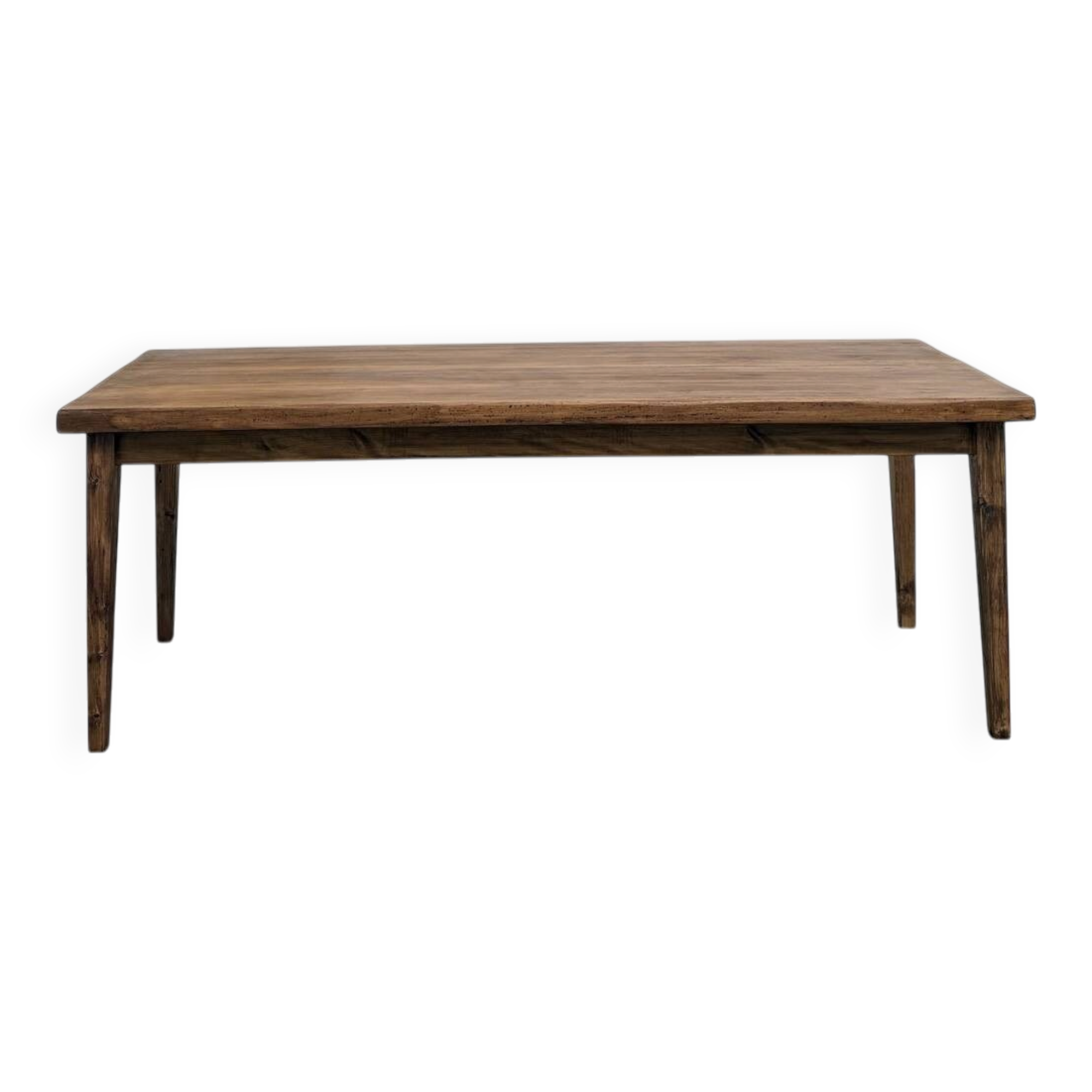 Beech farmhouse table, tapered legs, France, 1970s