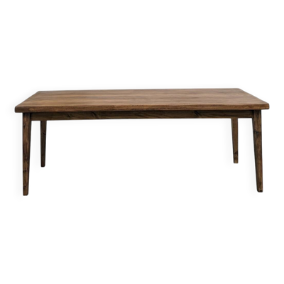 Table de ferme en hêtre, pieds fuseaux, France, années 1970