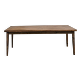 Beech farmhouse table, tapered legs, France, 1970s