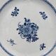 Plate in porcelain blue and white china xviii floral decoration
