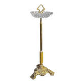 Large golden footed ashtray, moulded glass – 1960s