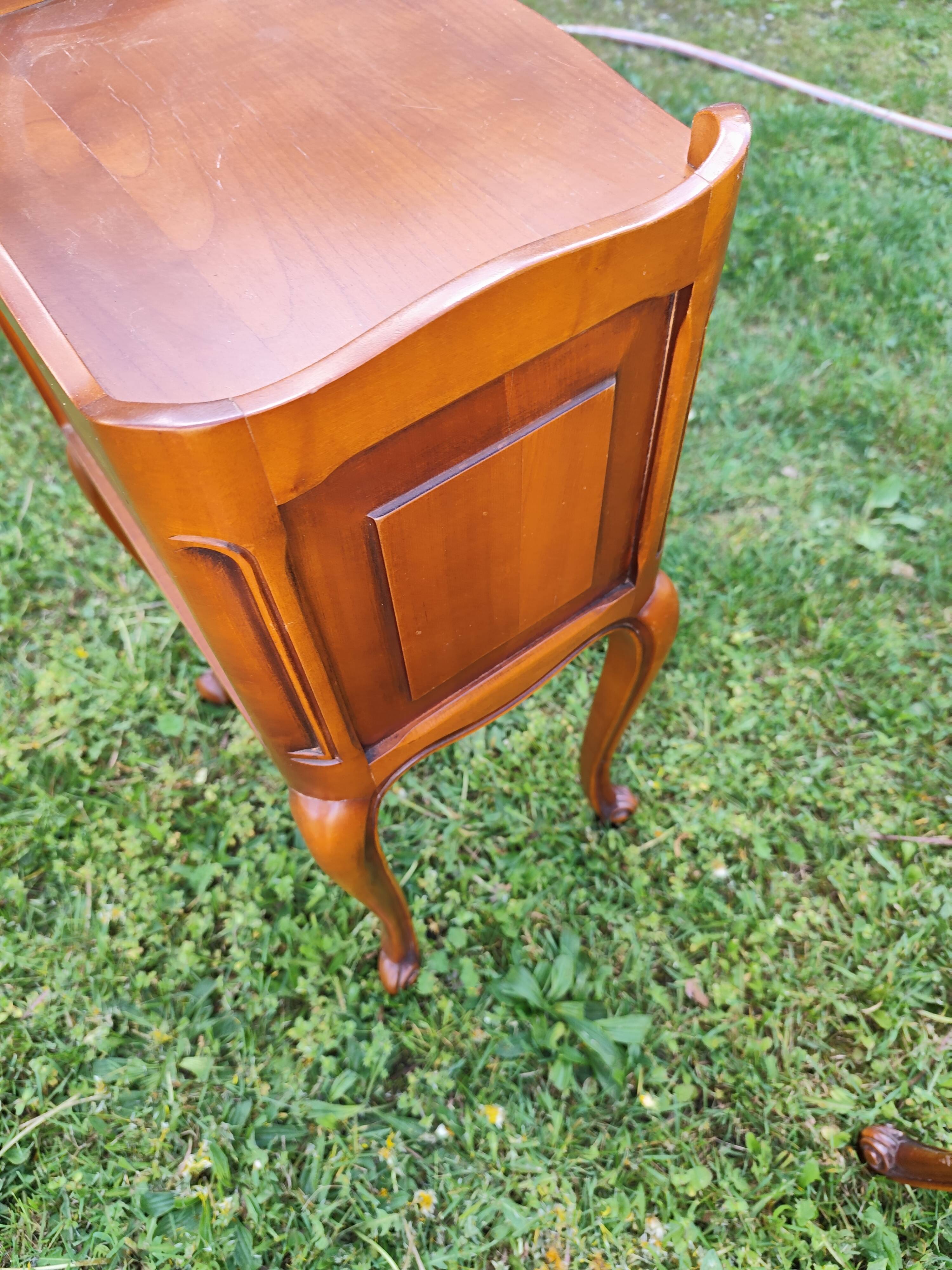 Louis XV style bedside table in cherry wood.