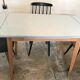 Vintage table 1960's wood and formica with extensions and wooden legs