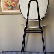 Speckled skaï chair and feet black metal tubes 50s