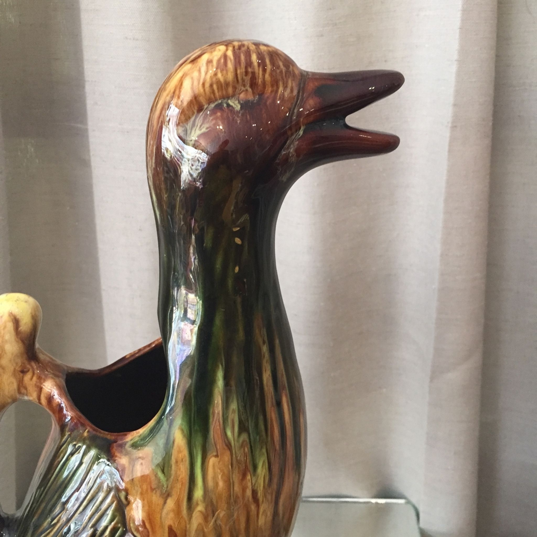 Vintage ceramic duck pitcher from vallauris