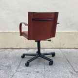 Leather desk chair on wheels, Matteo Grassi