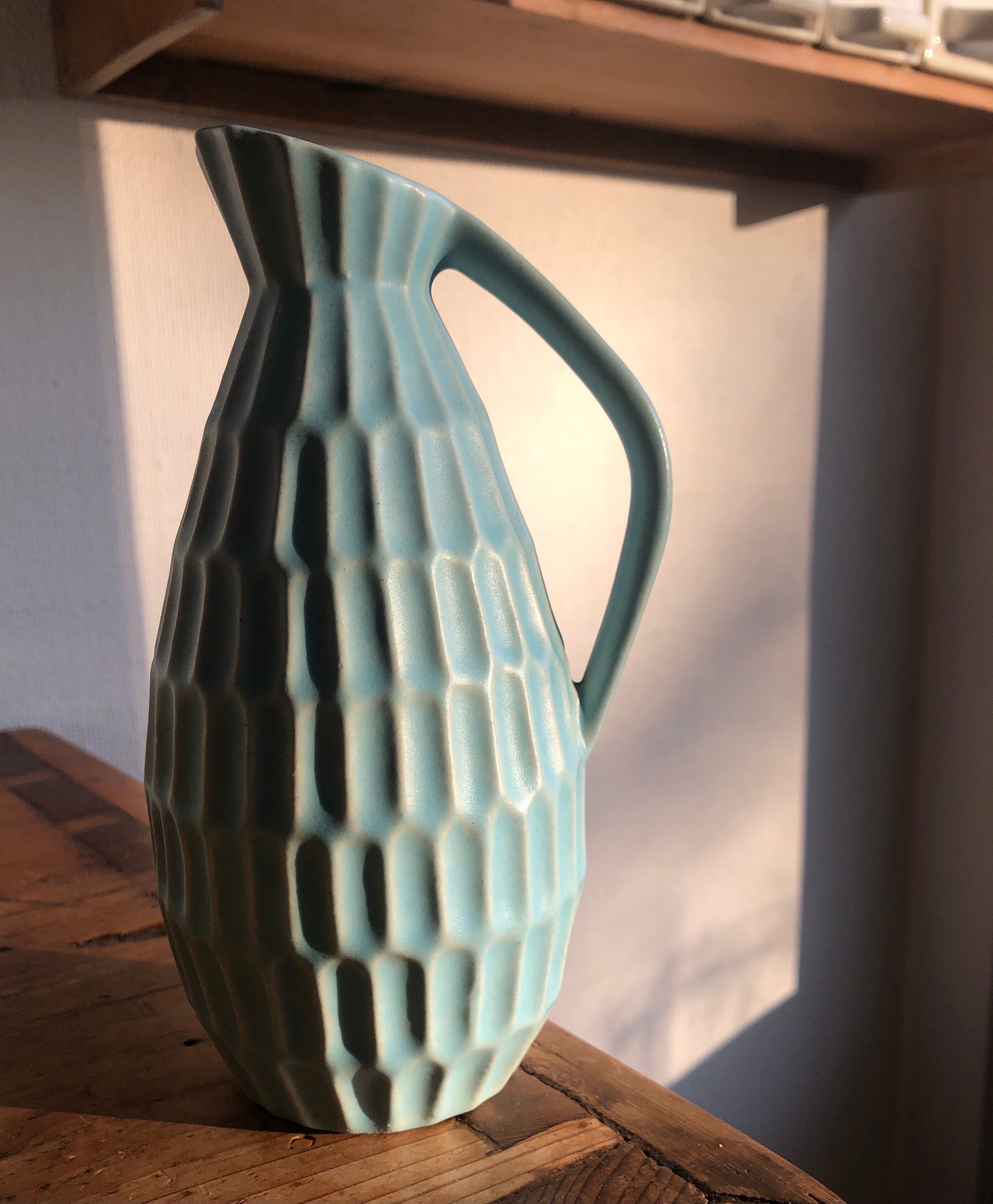 Turquoise vase West -Germany ceramic
