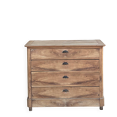 Large antique solid wood chest of drawers with 4 drawers.