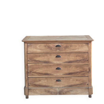 Large antique solid wood chest of drawers with 4 drawers.