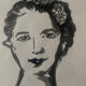 Contemporary portrait of a woman in ink