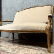 Louis XV style bench in molded and carved wood circa 1900