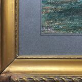 Painting Aquarelle enhanced "Breton Dream" by A.M. early XX