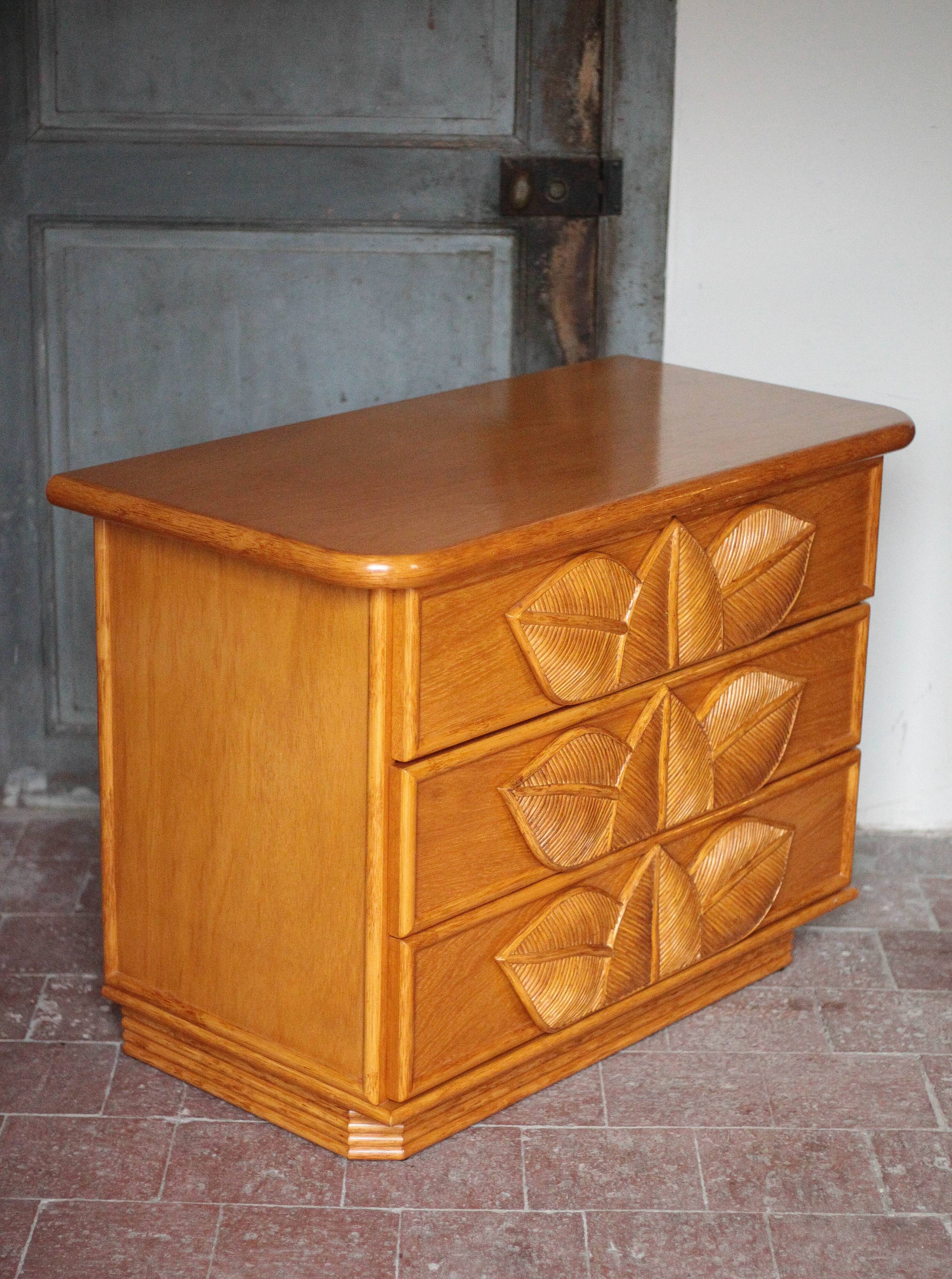 Vintage chest of drawers, Maugrion rattan chest of drawers for Roche Bobois