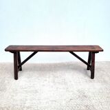 Old bench in firm country wood