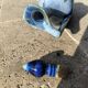 Vintage cobalt blue glazed ceramic carafe / jug – lid