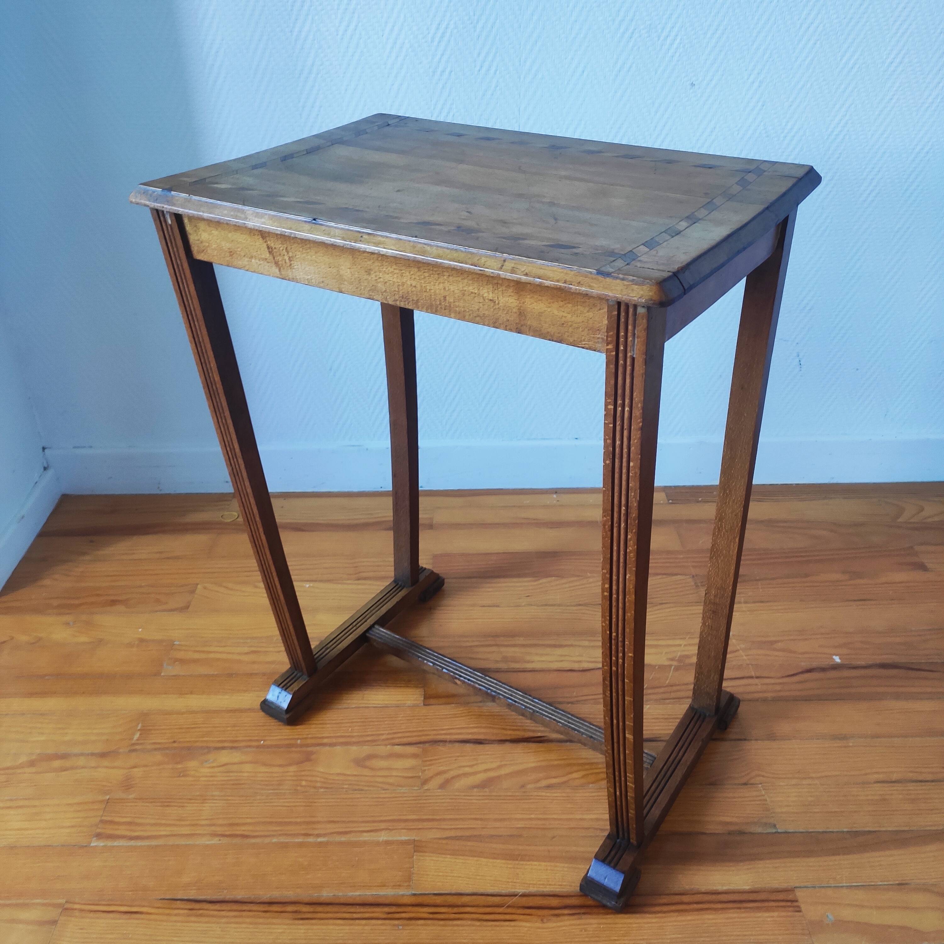 Antique Art Deco wooden console table