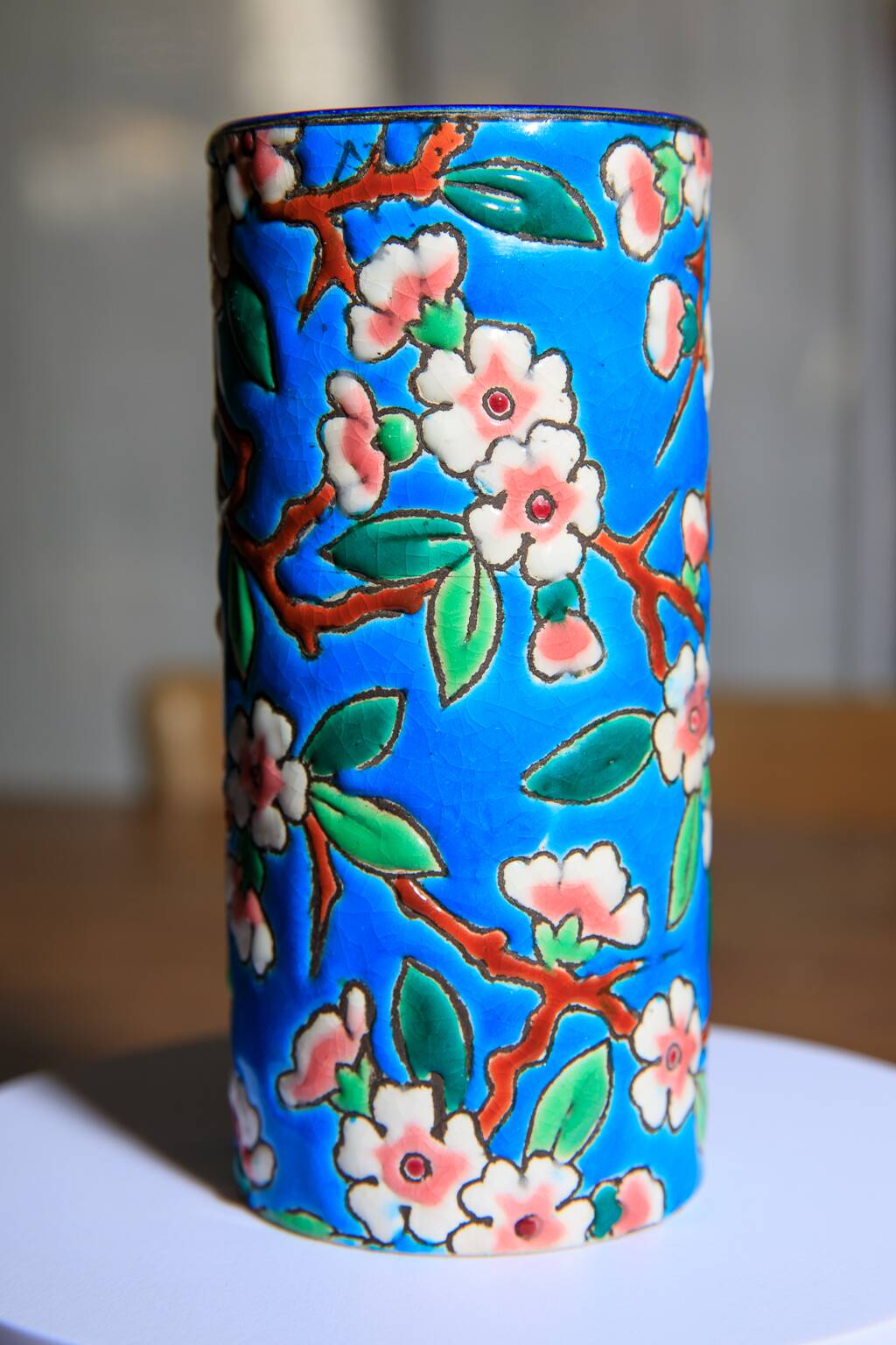 Paire de vases en emaux de longwy